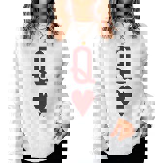 Queen Of Hearts And King Of Hearts Couples Matching Pajama Women Sweatshirt - Seseable