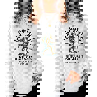 Retro Out Of Breath Hiking Society Hiker Bigfoot Women Sweatshirt - Thegiftio
