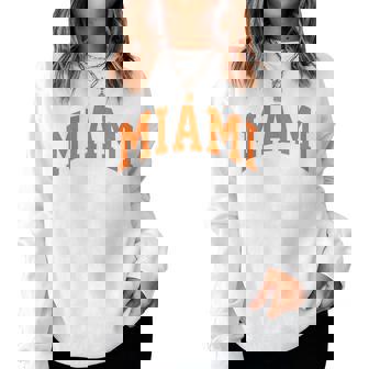 Retro Miami Miami Vintage Classic Orange Green Fl Women Sweatshirt - Seseable