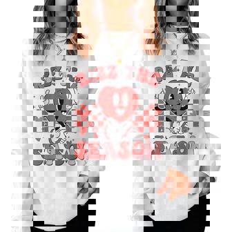Rizz The Season Valentine Groovy Valentine Rizzler Women Sweatshirt - Seseable