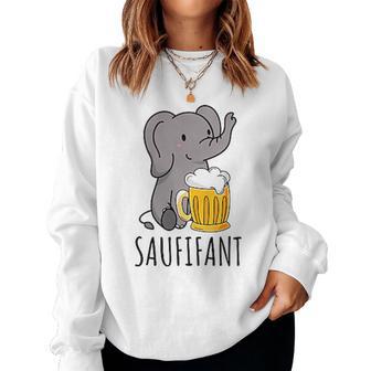 Saufifant Beer Drinker Saufen Party Saying Sweatshirt Frauen - Geschenkecke