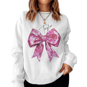 Taylor Lover First Name N Girls Pink Disco Ball Bow Sweatshirt Frauen - Geschenkecke