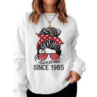 Vintage Awesome Since 1985 Woman And Girl Born 1985 Gray Sweatshirt Frauen - Geschenkecke