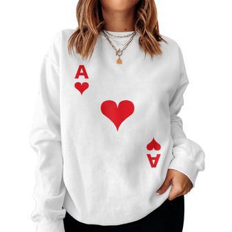 Women's Playing Card Heart Ace Card Costume Fancy Dress Ass Groups Sweatshirt Frauen - Geschenkecke