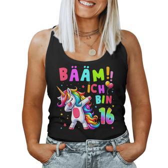 16Th Birthday Girl 16 Years Dancing Unicorn Tank Top Frauen - Geschenkecke