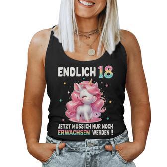 18Th Birthday Girl 18 Years Party Outfit Unicorn Tank Top Frauen - Geschenkecke