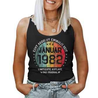 40Th Birthday Absolute Unique Since January 1982 Woman Man Tank Top Frauen - Geschenkecke