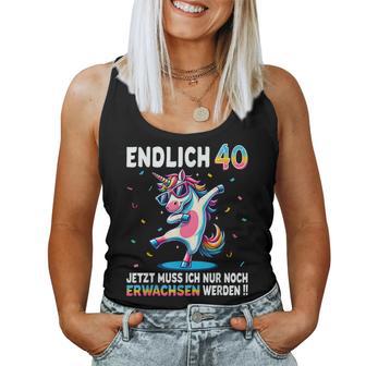 40Th Birthday Woman Man Party Outfit Unicorn Tank Top Frauen - Geschenkecke