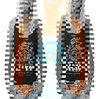 Autism Awareness Rainbow In April We Wear Blue Ribbon Women Tank Top - Monsterry