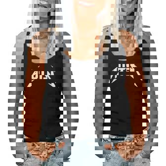 Autism Rock Inspirado Meme Metal Rock Para Hombres Es Autistas Camiseta sin mangas para mujer - Regaloses