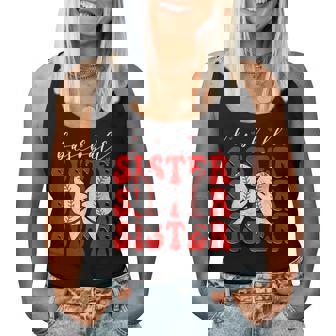 Baseball Sister Coquette Bow Sport Lover Sister Mother's Day Women Tank Top | Mazezy