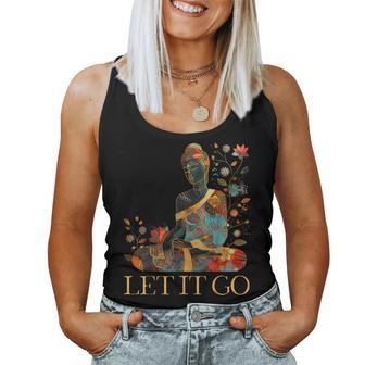 Bouddha Floral Let It Go Méditation Yoga Bouddhisme Débardeur pour femme - Cadeauxyz