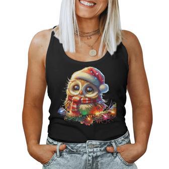 Christmas Hat Owl Tank Top Frauen - Geschenkecke