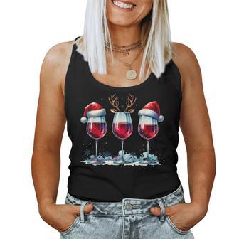 Christmas Red Wine Merry Christmas Reindeer Women's Tank Top Frauen - Geschenkecke