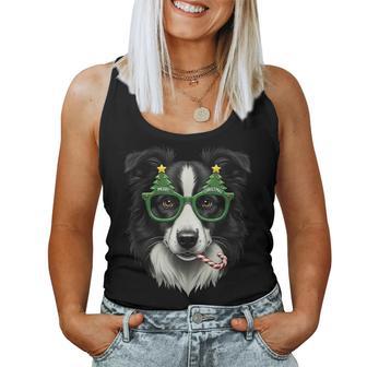 Christmas Tree Sunglasses Border Collie Christmas Women Tank Top Frauen - Geschenkecke