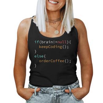 Coffee Software Developer Programmer Coder Coffee Drinker Tank Top Frauen - Geschenkecke