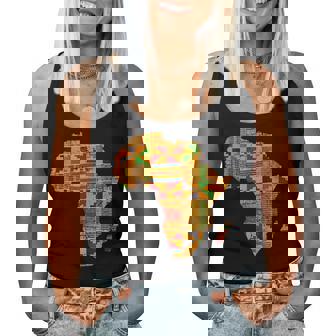 Cool Africa Map Kente Cloth For African Lover Women Tank Top | Mazezy