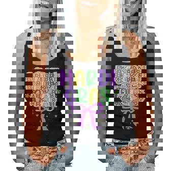 Coquette Bow Mardi Gras Jester Outfit Girls Mardi Gras Women Tank Top | Mazezy