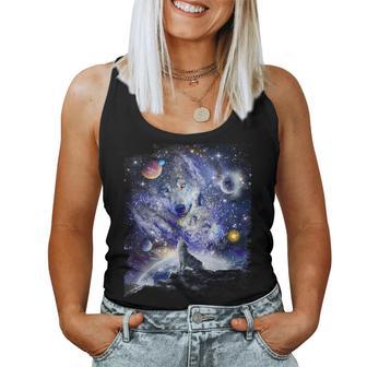 Cosmic Space Wolf Wolves Family Howling Constellation Tank Top Frauen - Geschenkecke