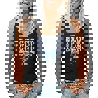 Cute Teacher Blue Coquette Bow Teacher Appreciation Womens Women Tank Top | Mazezy