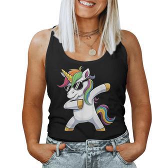 Dabbing Unicorn Costume Rainbow Colourful Carnival Fancy Dress Tank Top Frauen - Geschenkecke