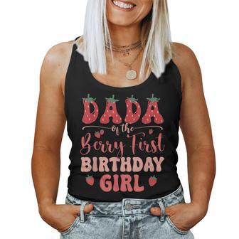 Dada Of The Birthday Girl Berry First Family Party Decor Women Tank Top - Thegiftio UK
