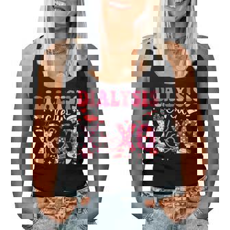 Dialysis Crew Nurse Valentines Day Leopard Dialysis Nurse Women Tank Top - Thegiftio