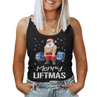 Divertido Gimnasio Fitness Papá Noel Hombre Navidad Camiseta sin mangas para mujer - Regaloses