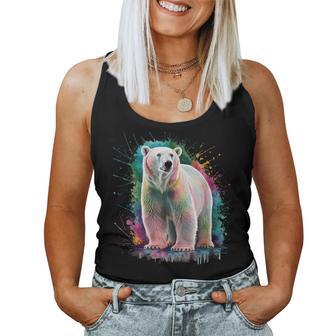 Eisbär Women's Colourful Watercolour Polar Bear Tank Top Frauen - Geschenkecke