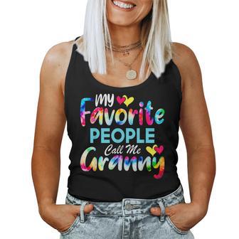 My Favorite People Call Me Granny Tie Dye Mother's Day Mom Women Tank Top - Thegiftio UK