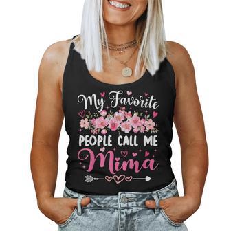My Favorite People Call Me Mima Floral Mother's Day Women Women Tank Top - Thegiftio UK