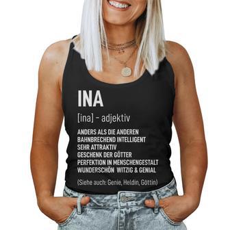 First Name Woman Saying Birthday Name Ina Tank Top Frauen - Geschenkecke