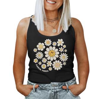 Flower Power Süßes Lächeln Gesichtsblume Happy Face Blumen Mädchen Tank Top Frauen - Geschenkecke