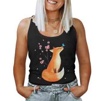 Fox Japanese Cherry Blossom Flowerintage Fox S Tank Top Frauen - Geschenkecke