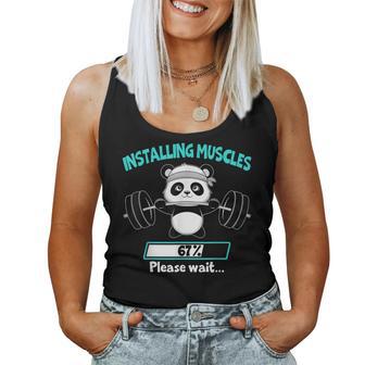 Installing Muscle Panda Weight Lifting Barbell Fitness Tank Top Frauen - Geschenkecke