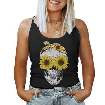 Skull Sunflower Skeleton Bandana Sunflower Skull Tank Top Frauen - Geschenkecke