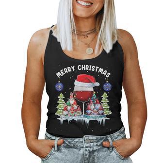 Glass Red Wine Gnome Christmas Tank Top Frauen - Geschenkecke