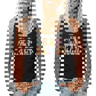 Gram-Cracker Retro Groovy Mom Cute Grandma Women Tank Top - Seseable