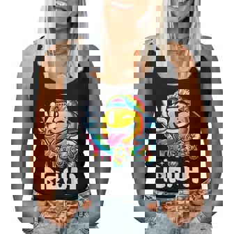 Groovy Tie Dye Gaming Bruh Boys Smile Peace Sign Gamer Women Tank Top - Monsterry
