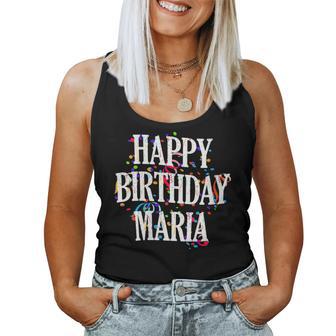 Happy Birthday Maria First Name Girls Colorful Bday Cuello Camiseta sin mangas para mujer - Regaloses