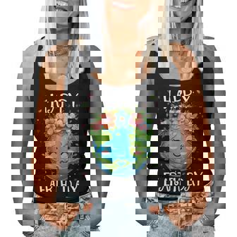 Happy Earth Day Heart Floral Earth Day Boys Girls Women Tank Top - Monsterry