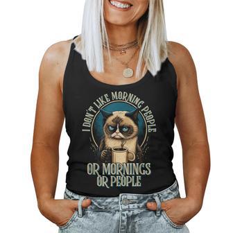 I Hate Morning People And Mornings And People Coffee Cat Tank Top Frauen - Geschenkecke