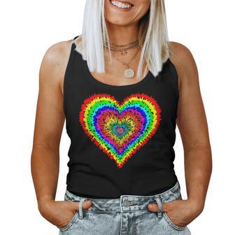 Heart Rainbow Tie Dye Heart With Rainbow Colours Tank Top Frauen - Geschenkecke