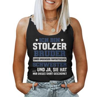 Ich Bin Stolzer Bruder Einer Fantastischen Schwester Tank Top Frauen - Geschenkecke