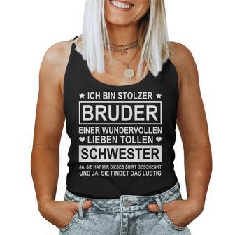 Ich Bin Stolzer Bruder Einer Wundervollen Liebe Schwester Tank Top Frauen - Geschenkecke