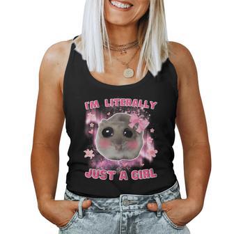 I'm Literally Just A Girl Sad Hamster Meme Tank Top Frauen - Geschenkecke