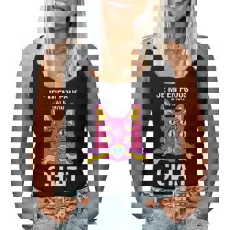 Je M'en Fous J'ai Mon Chat Trippy Cat Débardeur pour femme - Cadeauxyz