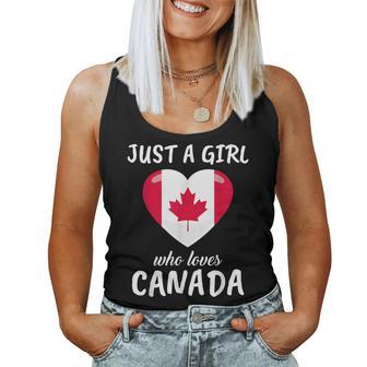 Just A Girl Who Loves Canada Travel Football Canada Tank Top Frauen - Geschenkecke