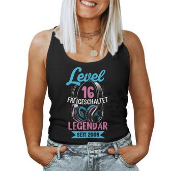 Level 16 Jahre Mädchen Geburtstag Gamer Girl Nager 2009 Tank Top Frauen - Geschenkecke