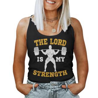 The Lord Is My Strength Christian Gym Jesus Workout S Tank Top Frauen - Geschenkecke